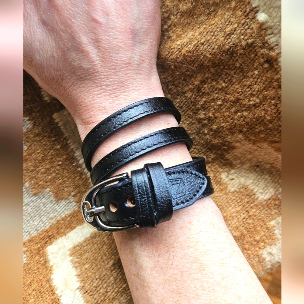 Noble Outfitters Wrap Bracelet Black, English Stirrup Buckle,Horse Girl Bracelet